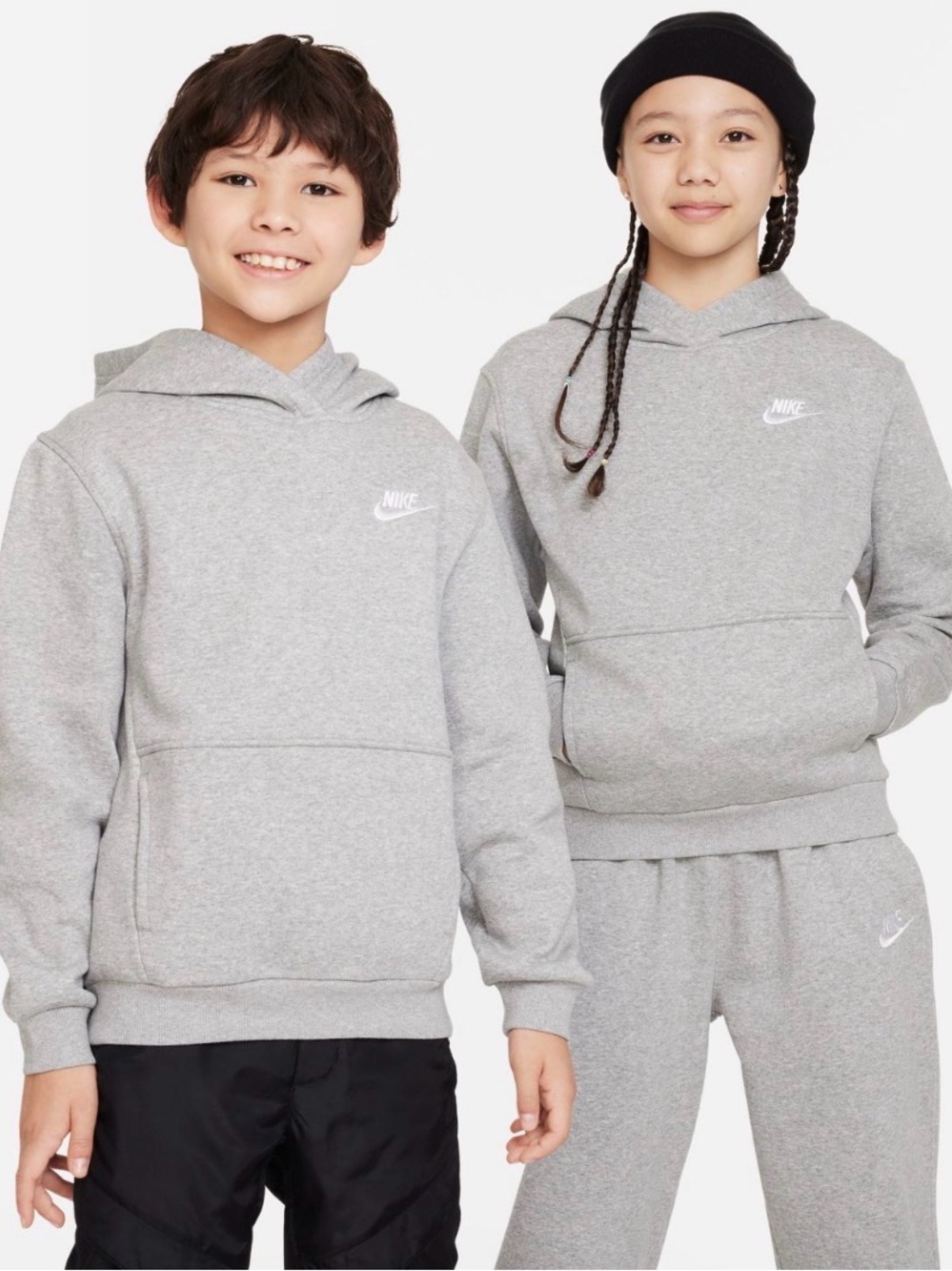 Nike Kids' Grey Pullover Hoodie